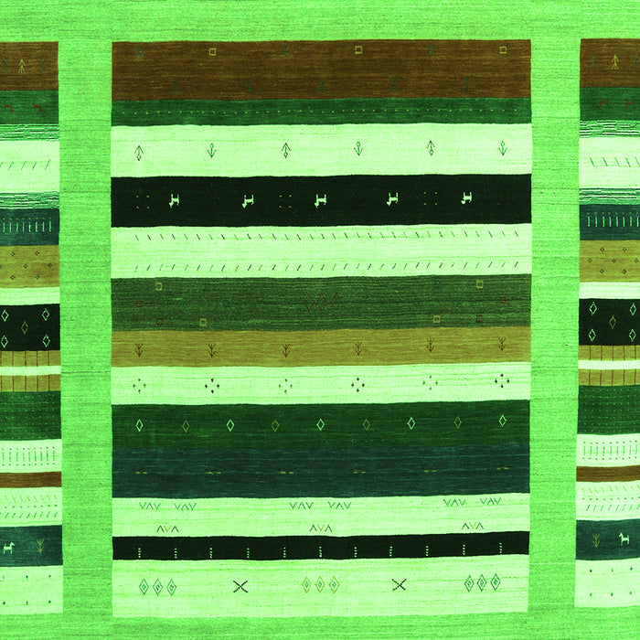 Serging Thickness of Machine Washable Abstract Green Contemporary Area Rugs, wshcon1905grn