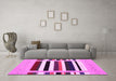 Machine Washable Abstract Pink Contemporary Rug in a Living Room, wshcon1905pnk