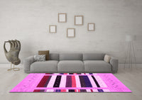 Machine Washable Abstract Pink Contemporary Rug, wshcon1905pnk