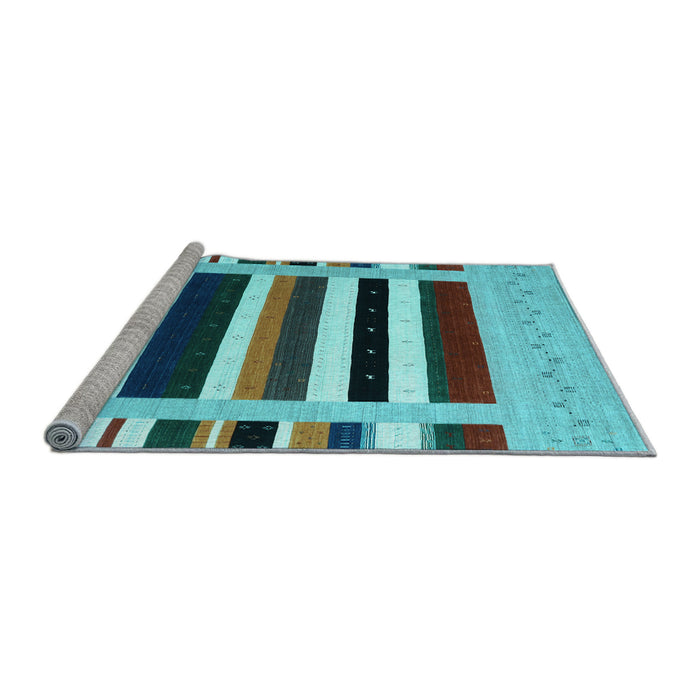 Sideview of Machine Washable Abstract Light Blue Contemporary Rug, wshcon1905lblu