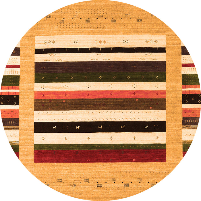 Square Abstract Orange Contemporary Rug, con1905org