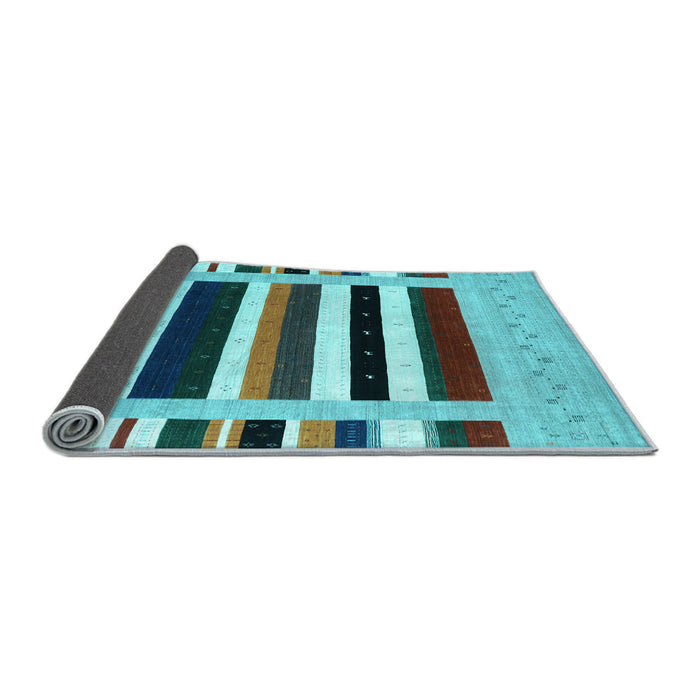 Sideview of Abstract Light Blue Contemporary Rug, con1905lblu