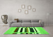 Machine Washable Abstract Green Contemporary Area Rugs in a Living Room,, wshcon1905grn