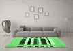 Machine Washable Abstract Emerald Green Contemporary Area Rugs in a Living Room,, wshcon1905emgrn