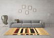 Machine Washable Abstract Brown Contemporary Rug in a Living Room,, wshcon1905brn