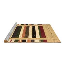 Sideview of Machine Washable Abstract Brown Contemporary Rug, wshcon1905brn