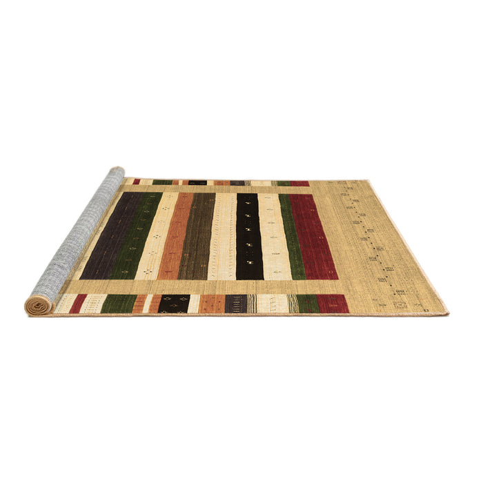 Sideview of Machine Washable Abstract Brown Contemporary Rug, wshcon1905brn