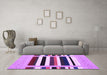 Machine Washable Abstract Purple Contemporary Area Rugs in a Living Room, wshcon1905pur