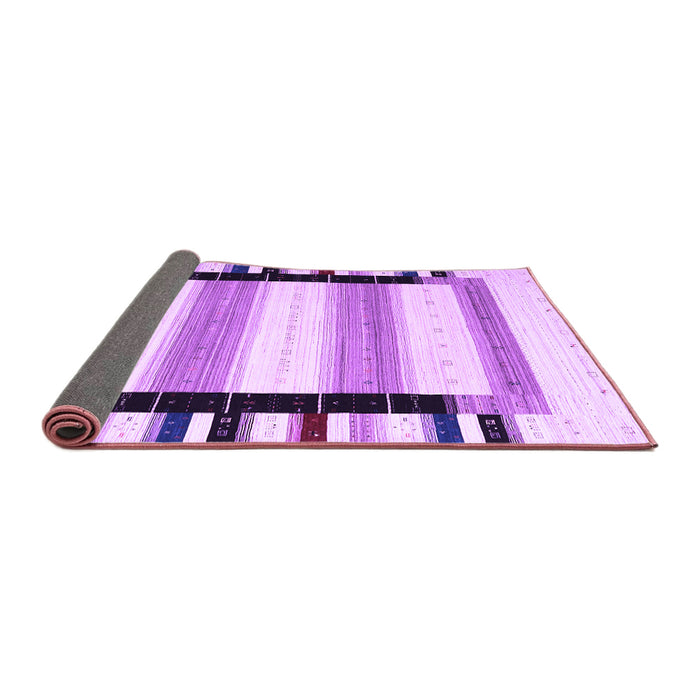 Sideview of Abstract Purple Contemporary Rug, con1906pur