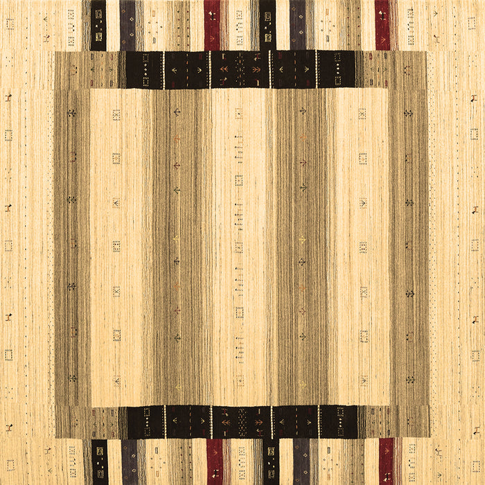 Square Machine Washable Abstract Brown Contemporary Rug, wshcon1906brn