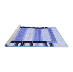 Sideview of Machine Washable Abstract Blue Contemporary Rug, wshcon1906blu