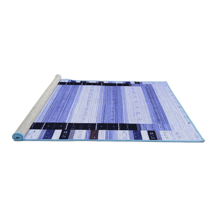 Sideview of Machine Washable Abstract Blue Contemporary Rug, wshcon1906blu