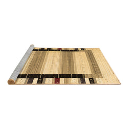 Sideview of Machine Washable Abstract Brown Contemporary Rug, wshcon1906brn