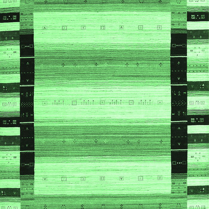 Machine Washable Abstract Emerald Green Contemporary Area Rugs, wshcon1906emgrn