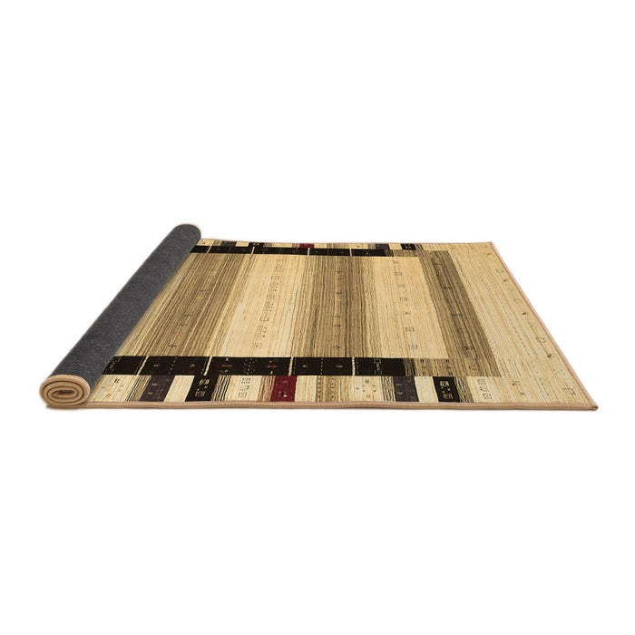 Sideview of Abstract Brown Contemporary Rug, con1906brn