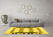 Machine Washable Abstract Yellow Contemporary Rug in a Living Room, wshcon1906yw