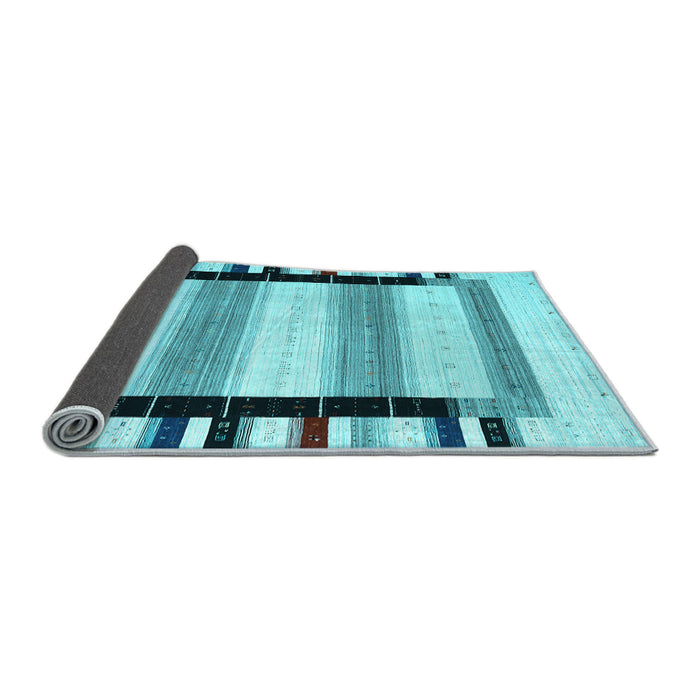 Sideview of Abstract Light Blue Contemporary Rug, con1906lblu