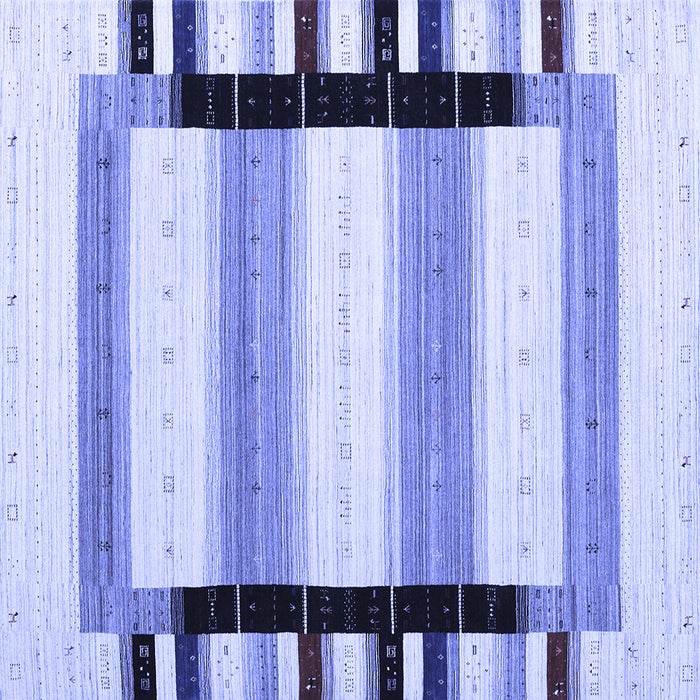 Square Machine Washable Abstract Blue Contemporary Rug, wshcon1906blu