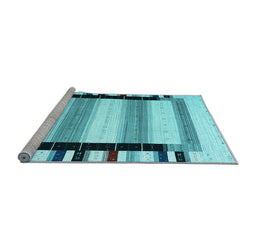 Sideview of Machine Washable Abstract Light Blue Contemporary Rug, wshcon1906lblu