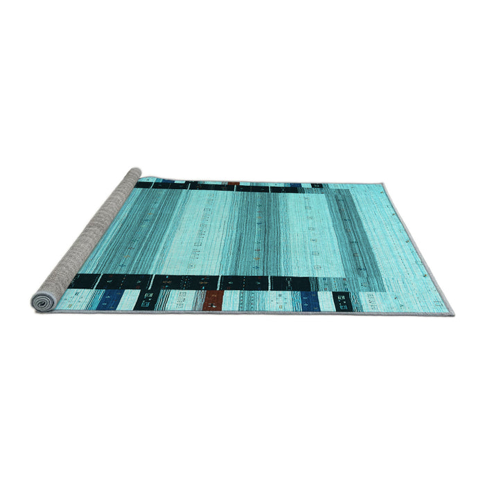 Sideview of Machine Washable Abstract Light Blue Contemporary Rug, wshcon1906lblu