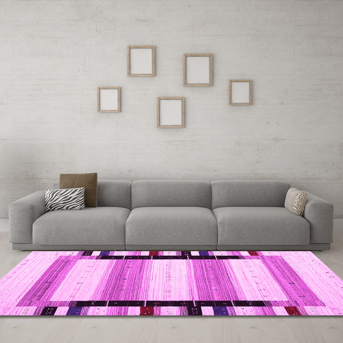 Machine Washable Abstract Pink Contemporary Rug in a Living Room, wshcon1906pnk