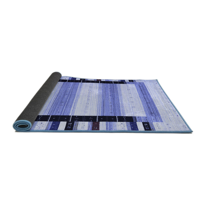 Sideview of Abstract Blue Contemporary Rug, con1906blu