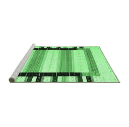 Sideview of Machine Washable Abstract Emerald Green Contemporary Area Rugs, wshcon1906emgrn