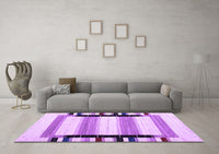 Machine Washable Abstract Purple Contemporary Rug, wshcon1906pur