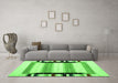 Machine Washable Abstract Green Contemporary Area Rugs in a Living Room,, wshcon1906grn