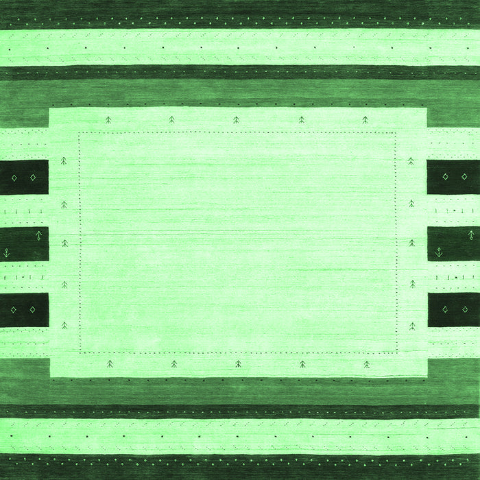 Square Machine Washable Solid Emerald Green Modern Area Rugs, wshcon1907emgrn