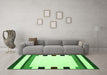 Machine Washable Solid Green Modern Area Rugs in a Living Room,, wshcon1907grn