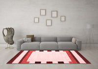 Machine Washable Solid Red Modern Rug, wshcon1907red