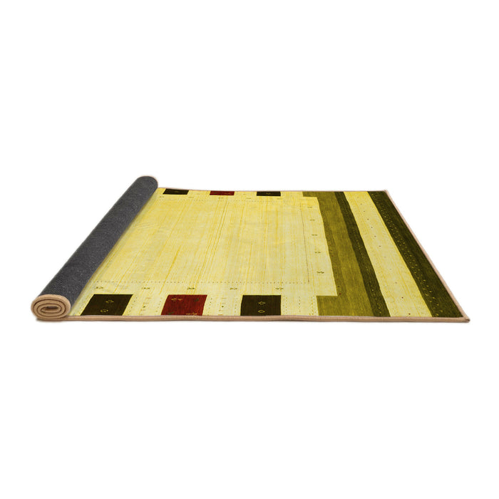 Sideview of Solid Yellow Modern Rug, con1907yw