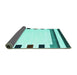 Sideview of Solid Turquoise Modern Rug, con1907turq