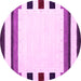 Round Solid Pink Modern Rug, con1907pnk