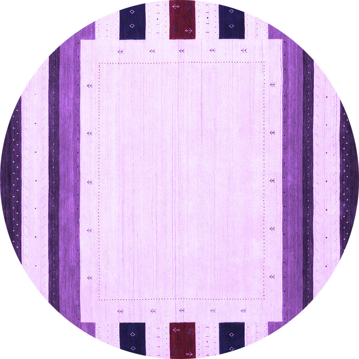 Round Solid Purple Modern Rug, con1907pur
