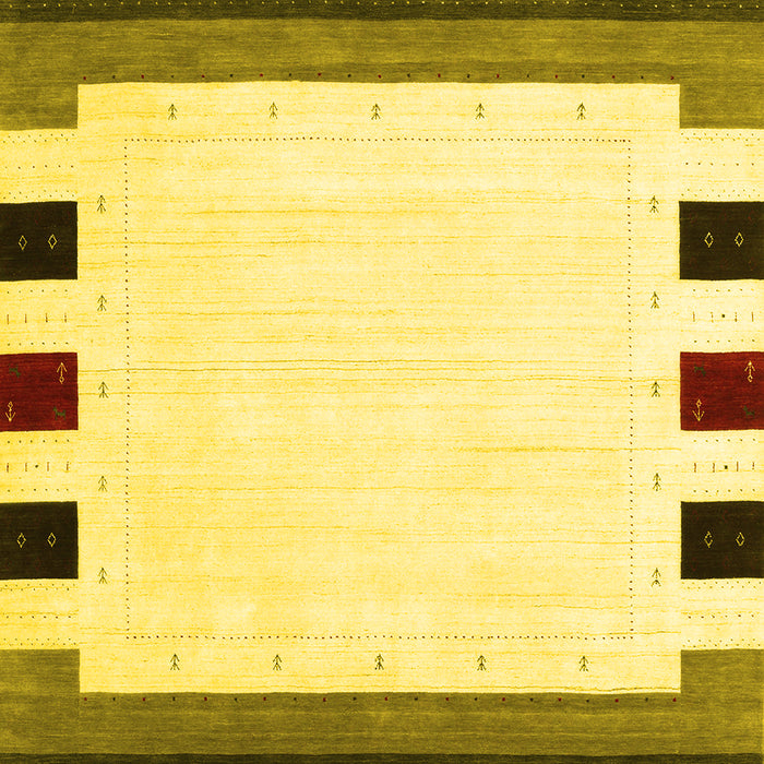Machine Washable Solid Yellow Modern Rug, wshcon1907yw