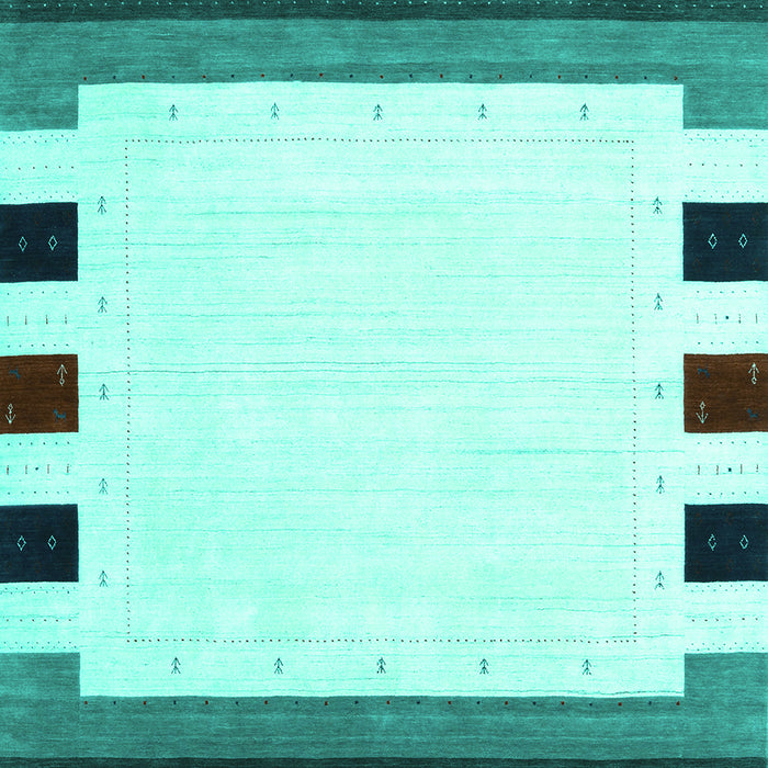 Machine Washable Solid Turquoise Modern Area Rugs, wshcon1907turq