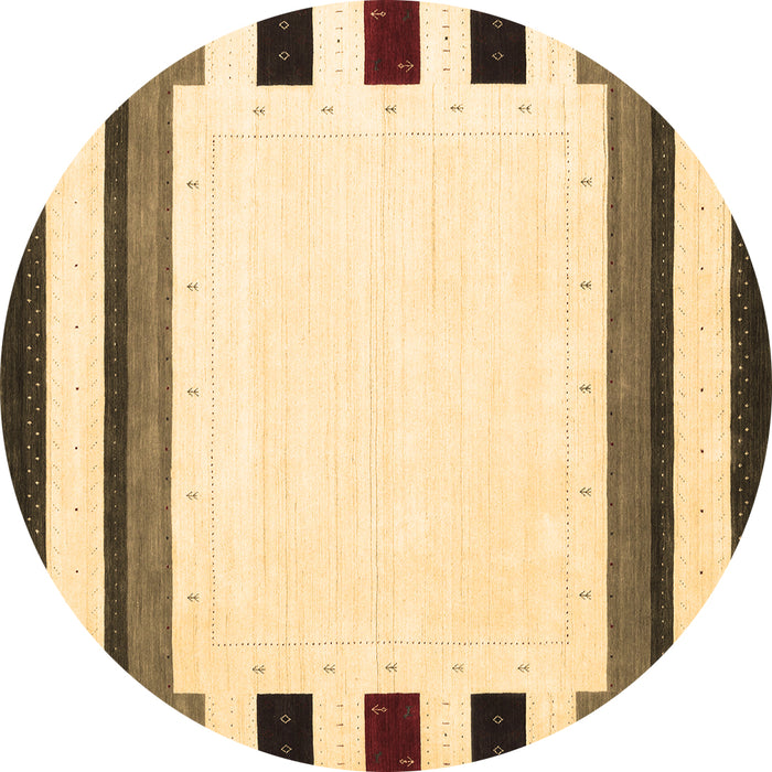 Round Solid Brown Modern Rug, con1907brn