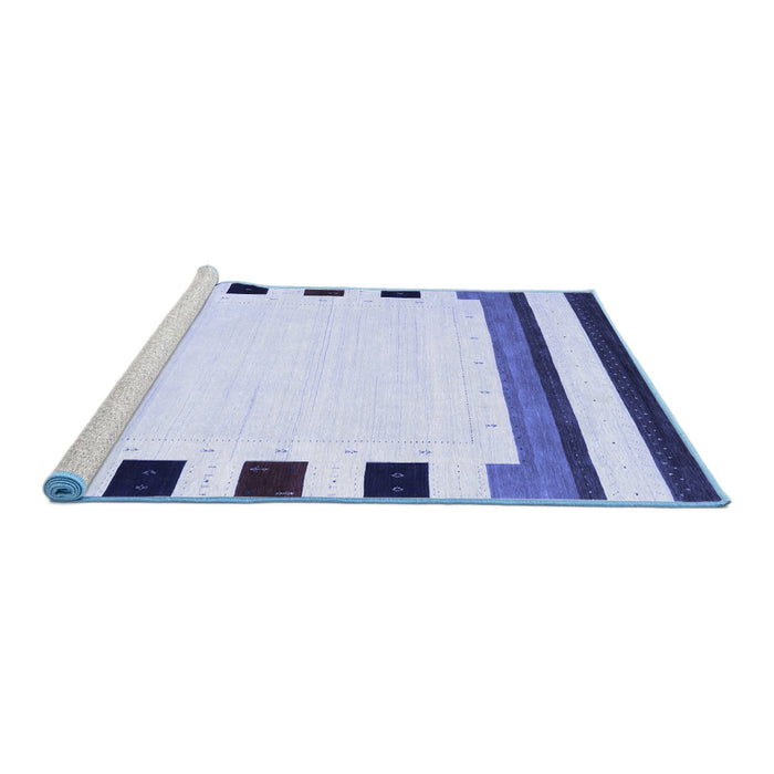 Sideview of Machine Washable Solid Blue Modern Rug, wshcon1907blu