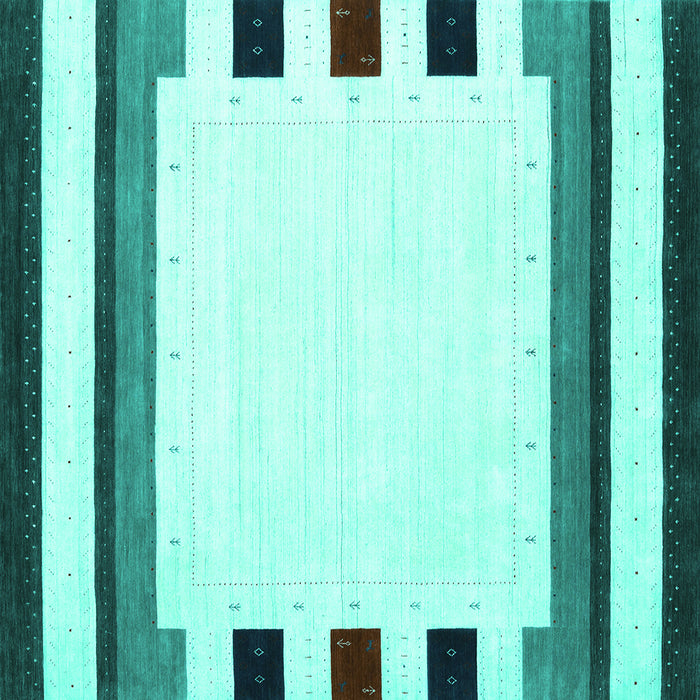 Square Solid Turquoise Modern Rug, con1907turq