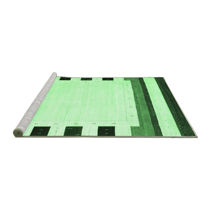 Sideview of Machine Washable Solid Emerald Green Modern Area Rugs, wshcon1907emgrn