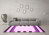 Machine Washable Solid Pink Modern Rug, wshcon1907pnk