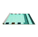 Sideview of Machine Washable Solid Turquoise Modern Area Rugs, wshcon1907turq