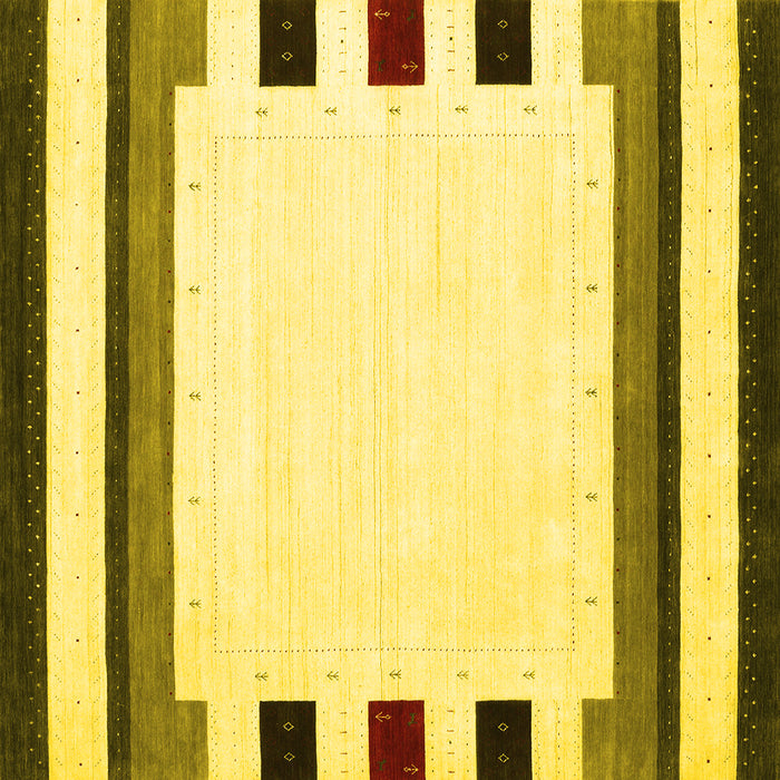 Square Solid Yellow Modern Rug, con1907yw