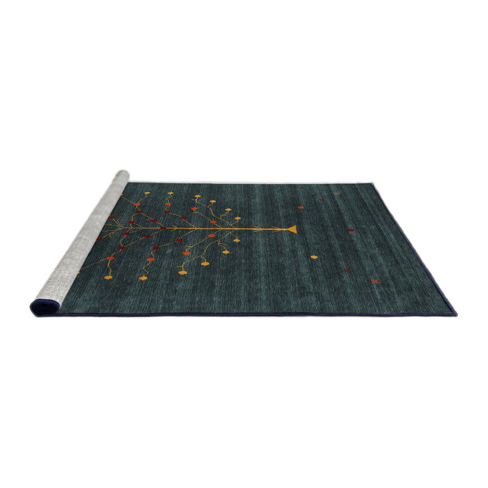 Serging Thickness of Machine Washable Contemporary Dark Slate Gray Green Rug, wshcon1908