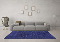 Machine Washable Abstract Blue Contemporary Rug, wshcon1908blu