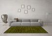 Machine Washable Abstract Yellow Contemporary Rug in a Living Room, wshcon1908yw