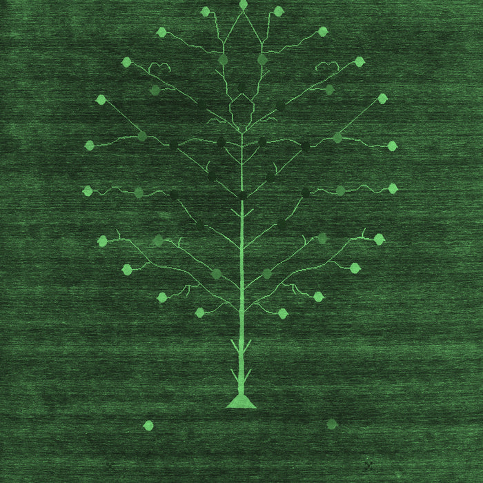 Machine Washable Abstract Emerald Green Contemporary Area Rugs, wshcon1908emgrn