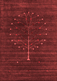 Abstract Red Contemporary Rug, con1908red